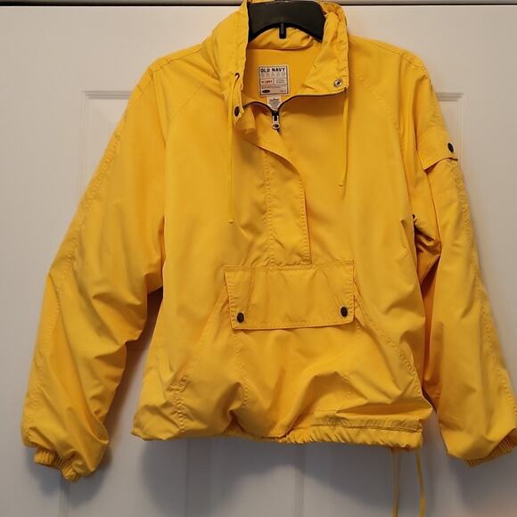 Old Navy Womens All Weather Windbreaker Jacket Size L Yellow - Picture 1 of 14